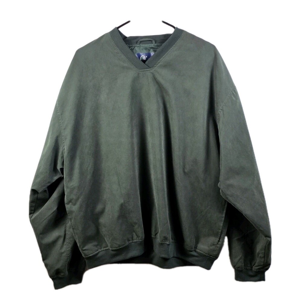 Mg Gold Men's Large Green V-Neck Long Seeve‎ Pullover